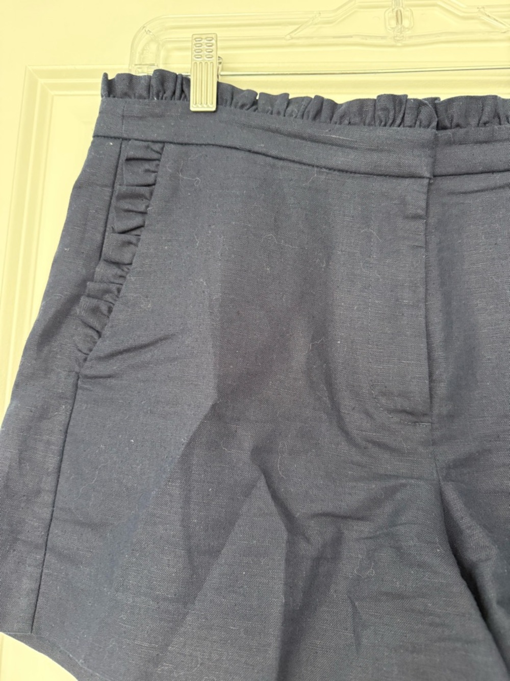 J. Crew Navy High-Waist Shorts with Ruffle Trim - Picture 2 of 5